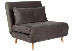 (10H) 1x Freya Charcoal Folding Bed RRP £250. (Sofa: H80x W120x D90cm). (Bed: H42x W120x L190cm).