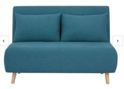 (13) 1x Freya Folding Sofa Bed Peacock RRP £250. (Sofa: H80x W120x D90cm). (Bed: H42x W120x L190cm)