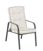 (13) 6x Rowly Stackable Garden Chairs With 6x Cushion