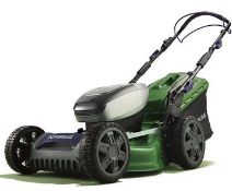 (6J) 1x Powerbase 46cm 40V Self Propelled Cordless Lawn Mower RRP £349. (With 2x Battery & Charger