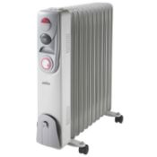 (2I) 6x Heating Items. 2x Mistral 11 Fin Oil Filled Radiator. 1x Stylec 5 Fin Mini Oil Radiator Hea