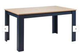 (16) 1x Marcy Dining Table Midnight RRP £150. Midnight Finish With Oak Effect Top. Simple Frame An