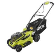 (7E) 3x Items. 1x Ryobi One Plus 18V Cordless Lawn Mower. 1x Bosch Rotak 34-13 Corded Lawnmower. 1x