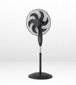(3A) 5x Arlec 18” Osc 6 Bladed Pedestal Fan With Remote Control (1x White, 4x Black) RRP £32 Each.