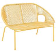 (13) 1x Acapulco 2 Seater Garden Bench Yellow RRP £120. (H78.5x W125x D67.5cm).