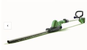 (6M) 1x Powerbase Cordless 41cm Pole Hedge Trimmer 20V RRP £99 (With Battery & Charger).