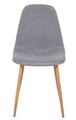 (7F) 2x Dining Chair Grey Fabric. Metal Frame Chair In Oak Effect With Fully Upholstered Seat. (H84