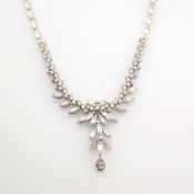 IDL Certificated 14K White Gold Diamond Necklace (Total 1.06 Ct. Stone)