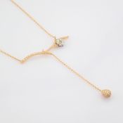IDL Certificated 14K White and Rose Gold Diamond Necklace (Total 0.63 Ct. Stone)