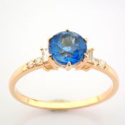 IDL Certificated 14K Rose/Pink Gold Baguette Diamond & Diamond Ring (Total 1.44 Ct. Stone)
