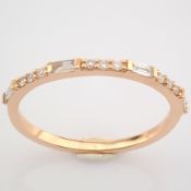IDL Certificated 14K Rose/Pink Gold Baguette Diamond & Diamond Ring (Total 0.19 Ct. Stone)