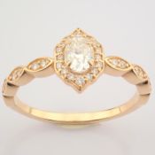 IDL Certificated 14K Rose/Pink Gold Diamond Ring (Total 0.49 Ct. Stone)