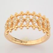 IDL Certificated 14K Rose/Pink Gold Diamond Ring (Total 0.24 Ct. Stone)