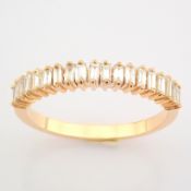 IDL Certificated 14K Rose/Pink Gold Baguette Diamond Ring (Total 0.44 Ct. Stone)
