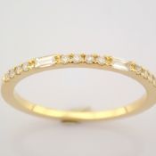IDL Certificated 14K Yellow Gold Baguette Diamond & Diamond Ring (Total 0.14 Ct. Stone)