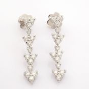 IDL Certificated 14K White Gold Diamond Earring (Total 0.79 Ct. Stone)