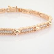 IDL Certificated 14K Rose/Pink Gold Diamond Bracelet (Total 0.52 Ct. Stone)