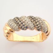 IDL Certificated 14K Rose/Pink Gold Diamond & Brown Diamond Ring (Total 0.48 Ct. Stone)