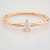 IDL Certificated 14K Rose/Pink Gold Diamond Ring (Total 0.11 Ct. Stone)