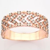 IDL Certificated 14K Rose/Pink Gold Brown Diamond Ring (Total 0.49 Ct. Stone)
