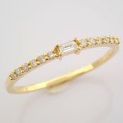 IDL Certificated 14K Yellow Gold Diamond Ring (Total 0.11 Ct. Stone)