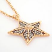 IDL Certificated 14K Rose/Pink Gold Brown Diamond Pendant (Total 0.49 Ct. Stone)