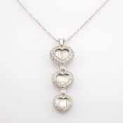 IDL Certificated 14K White Gold Diamond Necklace (Total 1.36 Ct. Stone)