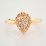 IDL Certificated 14K Rose/Pink Gold Diamond Ring (Total 0.16 Ct. Stone)