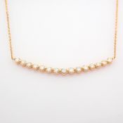 IDL Certificated 14K Rose/Pink Gold Diamond Necklace (Total 0.49 Ct. Stone)