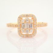 IDL Certificated 14K Rose/Pink Gold Diamond Ring (Total 0.52 Ct. Stone)