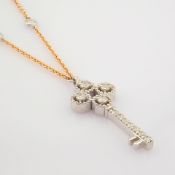 IDL Certificated 14K White and Rose Gold Diamond Pendant (Total 0.33 Ct. Stone)