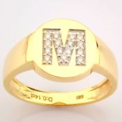 IDL Certificated 14K Yellow Gold Diamond Ring (Total 0.14 Ct. Stone)