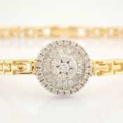 IDL Certificated 14K Yellow and White Gold Diamond & Baguette Diamond Bracelet (Total 0.52 Ct. Stone