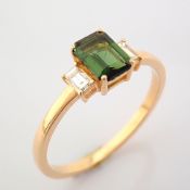 IDL Certificated 14K Rose/Pink Gold Diamond & Sapphire Ring (Total 0.66 Ct. Stone)