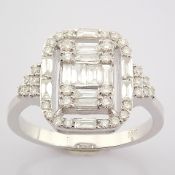 IDL Certificated 14K White Gold Diamond Ring (Total 0.64 Ct. Stone)
