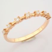 IDL Certificated 14K Rose/Pink Gold Diamond Ring (Total 0.16 Ct. Stone)