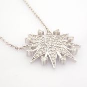 IDL Certificated 14k White Gold Diamond Necklace (Total 0.57 Ct. Stone)