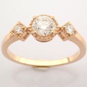 IDL Certificated 14k Rose/Pink Gold Diamond Ring (Total 0.49 Ct. Stone)