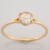 IDL Certificated 14K Rose/Pink Gold Rose Cut Diamond Ring (Total 0.2 Ct. Stone)