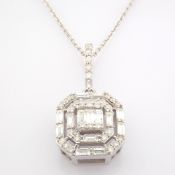 IDL Certificated 14K White Gold Diamond Necklace (Total 0.49 Ct. Stone)