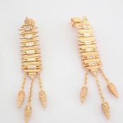 IDL Certificated 14K Rose/Pink Gold Baguette Diamond & Diamond Earring (Total 0.58 Ct. Stone)