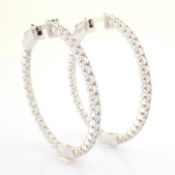 IDL Certificated 18K White Gold Diamond Earring (Total 1.36 Ct. Stone)
