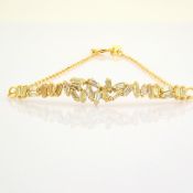 IDL Certificated 14K Yellow Gold Fancy Diamond Bracelet (Total 0.84 Ct. Stone)