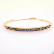 IDL Certificated 14K Rose/Pink Gold Diamond Bracelet (Total 0.56 Ct. Stone)