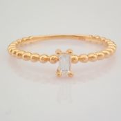IDL Certificated 14K Rose/Pink Gold Baguette Diamond Ring (Total 0.09 Ct. Stone)
