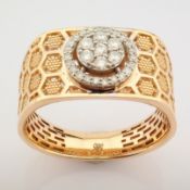 IDL Certificated 14K Rose/Pink Gold Diamond Ring (Total 0.28 Ct. Stone)
