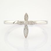 IDL Certificated 14K White Gold Diamond Ring (Total 0.05 Ct. Stone)