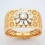 IDL Certificated 14K Rose/Pink Gold Baguette Diamond & Diamond Ring (Total 0.51 Ct. Stone)