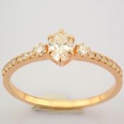 IDL Certificated 14K Rose/Pink Gold Diamond Ring (Total 0.46 Ct. Stone)