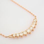 IDL Certificated 14K Rose/Pink Gold Diamond Necklace (Total 0.56 Ct. Stone)